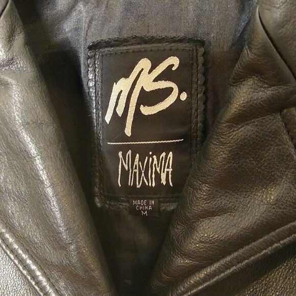 Ms Maxima women's size medium black leather jacket. - Picture 2 of 11